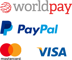 We accept Mastercard, Visa, American Express, JCB & PayPal via WorldPay